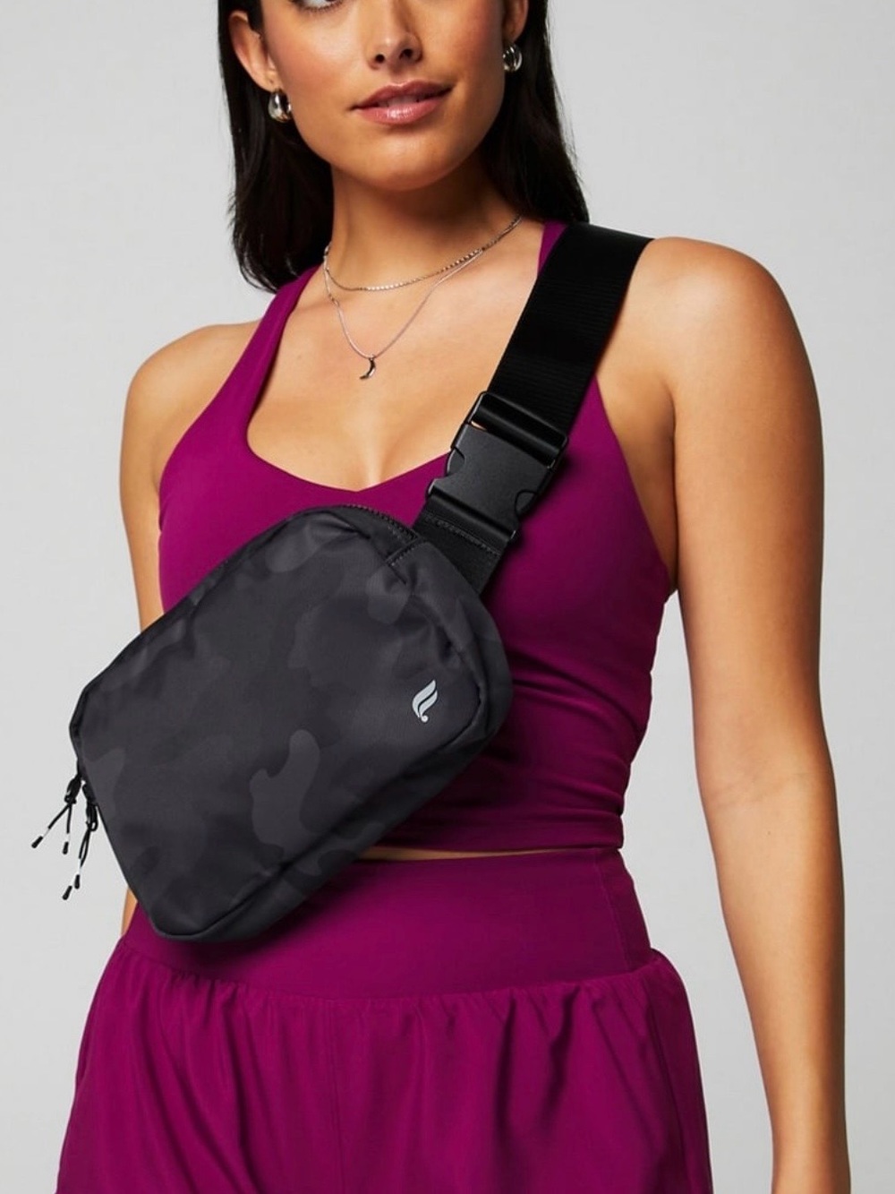 Fabletics Black Camo Big Belt Bag NWT